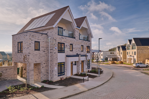 Marshalls Sandstock Mayfair bricks used on a set of modern houses