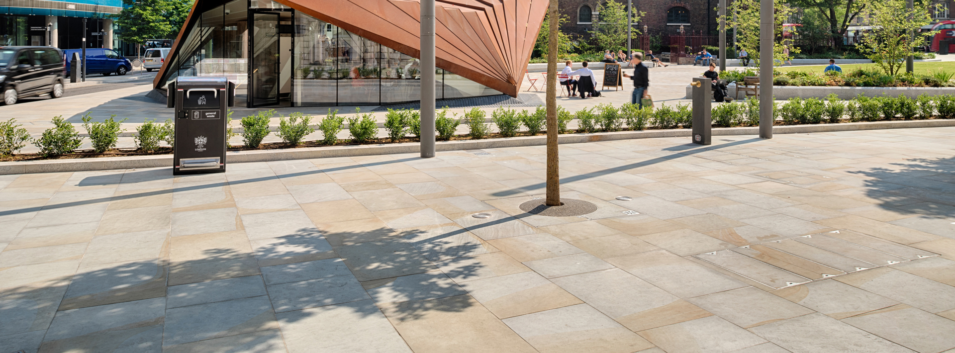 Scoutmoor paving laid in aldgate square