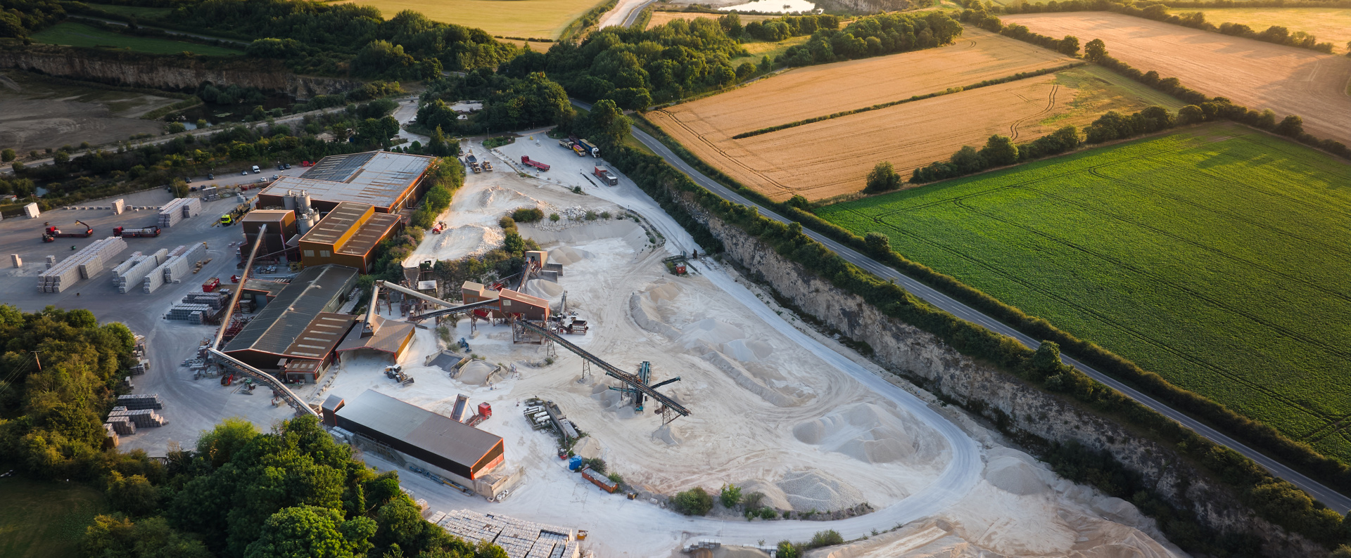 Aerial view of Marshalls Stainton quarry 